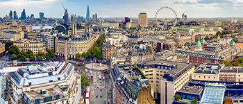 Ariel image of London buildings