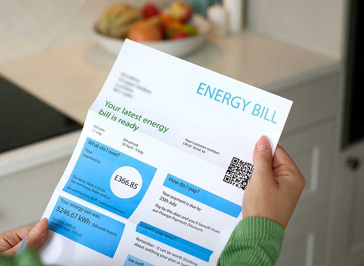 Person looking at an energy bill