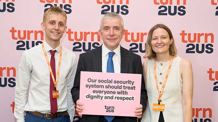 MP with Turn2us policy team at the Jobcentre event