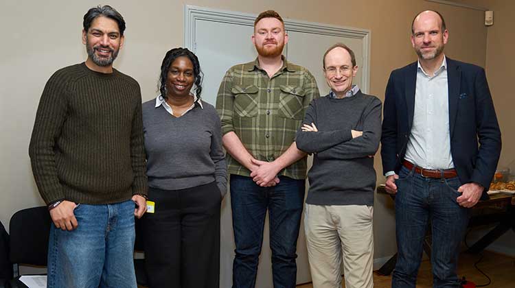 From left to right: Umar Ansari, Joyce Frederick, John Loughton, Tim Leunig and Sam Royston