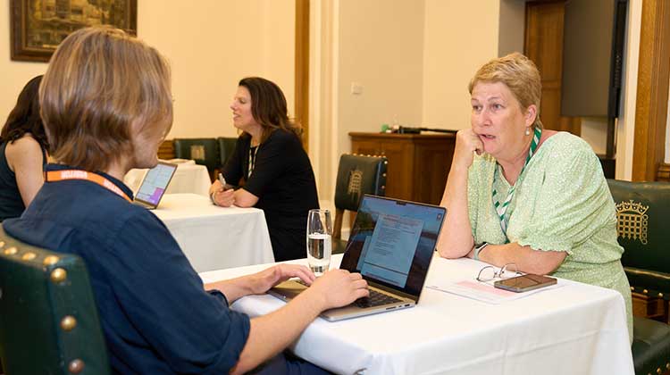 Caroline Noakes MP (left) and Anne Davies MP at our Jobcentre event