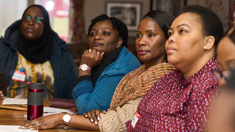 Migrant women in Oldham at a SAWN workshop