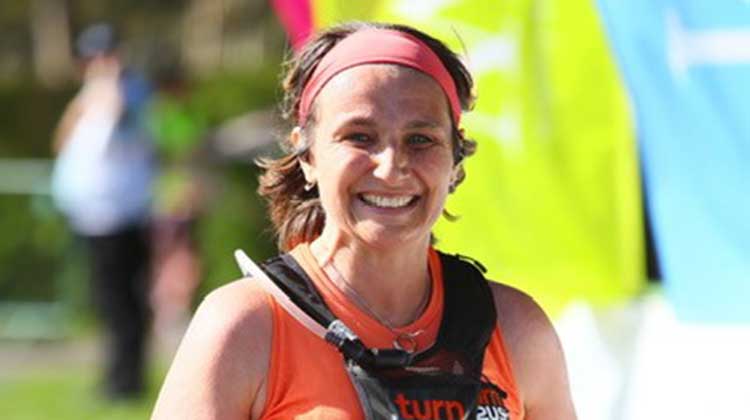 Woman runner in half marathon