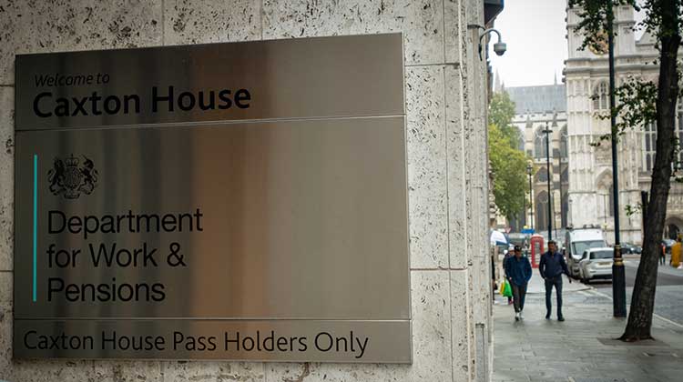 DWP office sign at Caxton House, London